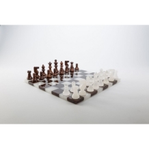 Alabaster Chess set brown/white ( without border)